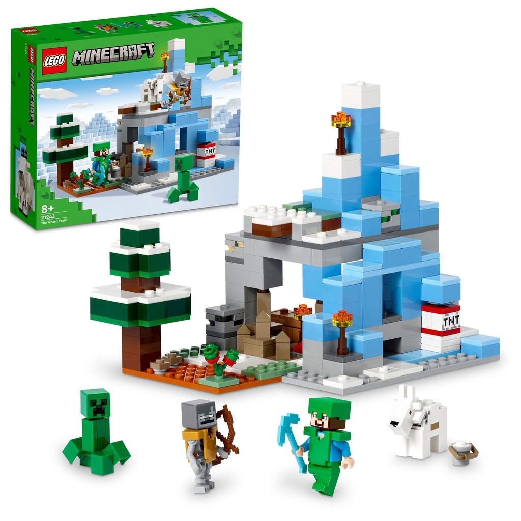 LEGO 21243 Minecraft The Frozen Peaks Adventure Explore Icy Terrain 304 PCs