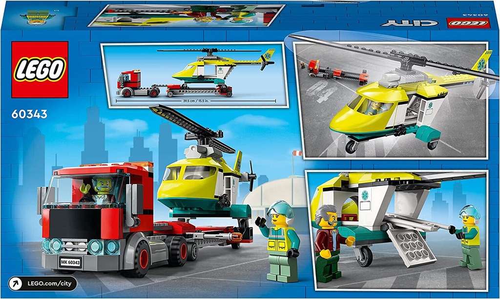 LEGO 60343 City Great Vehicles Rescue Helicopter Transport Truck Lorry Toy
