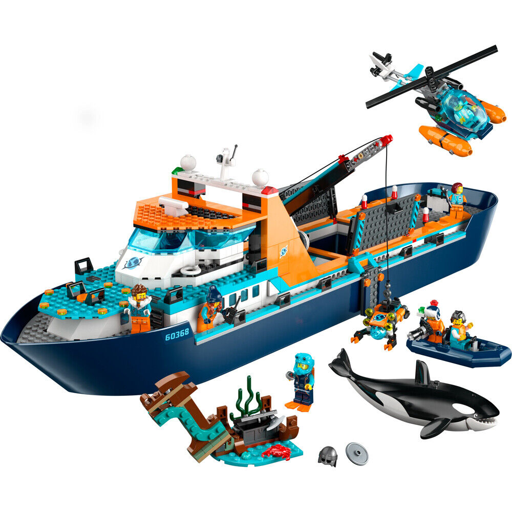 LEGO 60368 City Arctic Explorer Ship with Helicopter