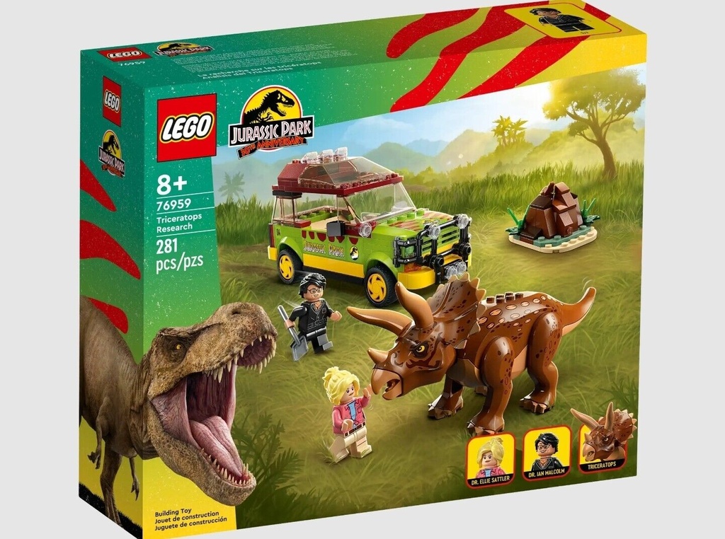 LEGO 76959 Classic Jurassic Park Car Triceratops Building Toy Set In box