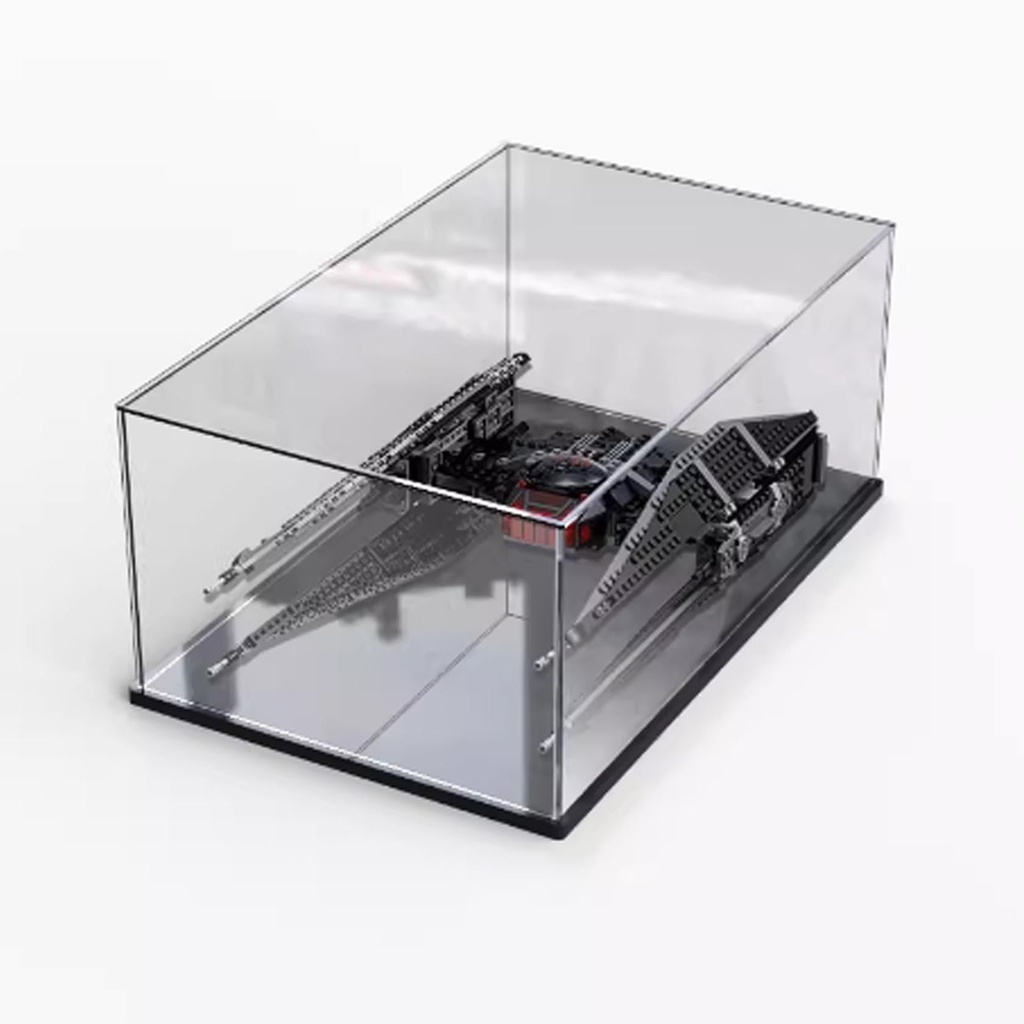 Acrylic Display Case For Lego 75179 Fighter Aircraft Model Dustproof Transparent Acrylic Display Case Storage Box Model Not Included Black base