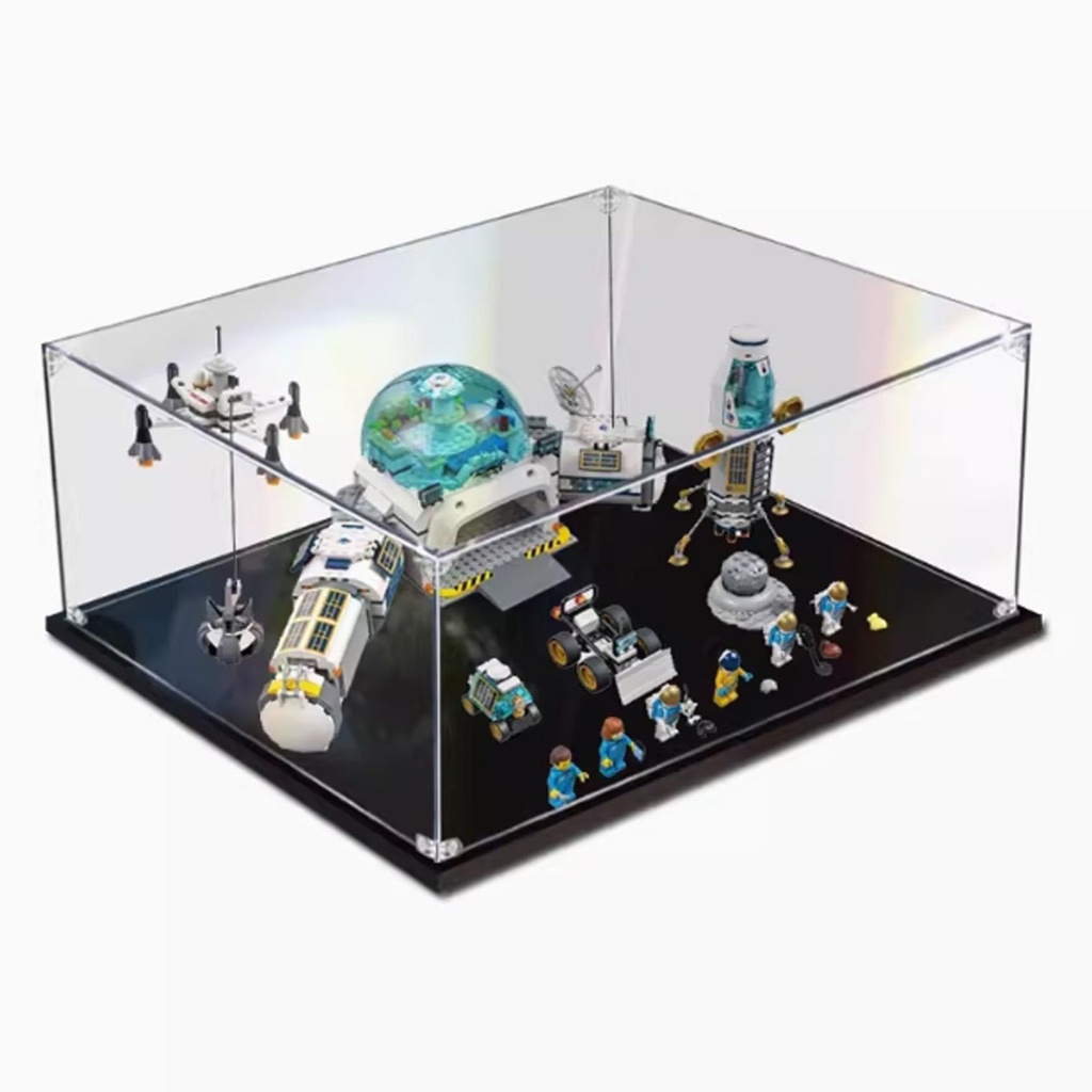 Transparent acrylic display box for Lego 60350 Lunar Research Base model collection dustproof display box display box only 3mm
