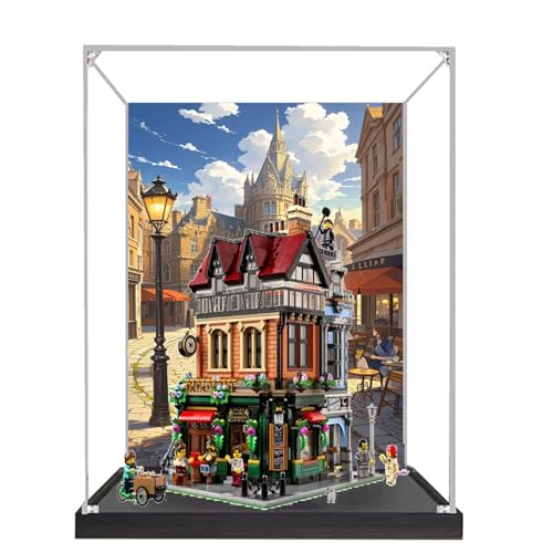 Acrylic Display Box Compatible with Lego 10350 Vintage English Street Corner Kit Collectible Gift Display Box Organizer Box Only