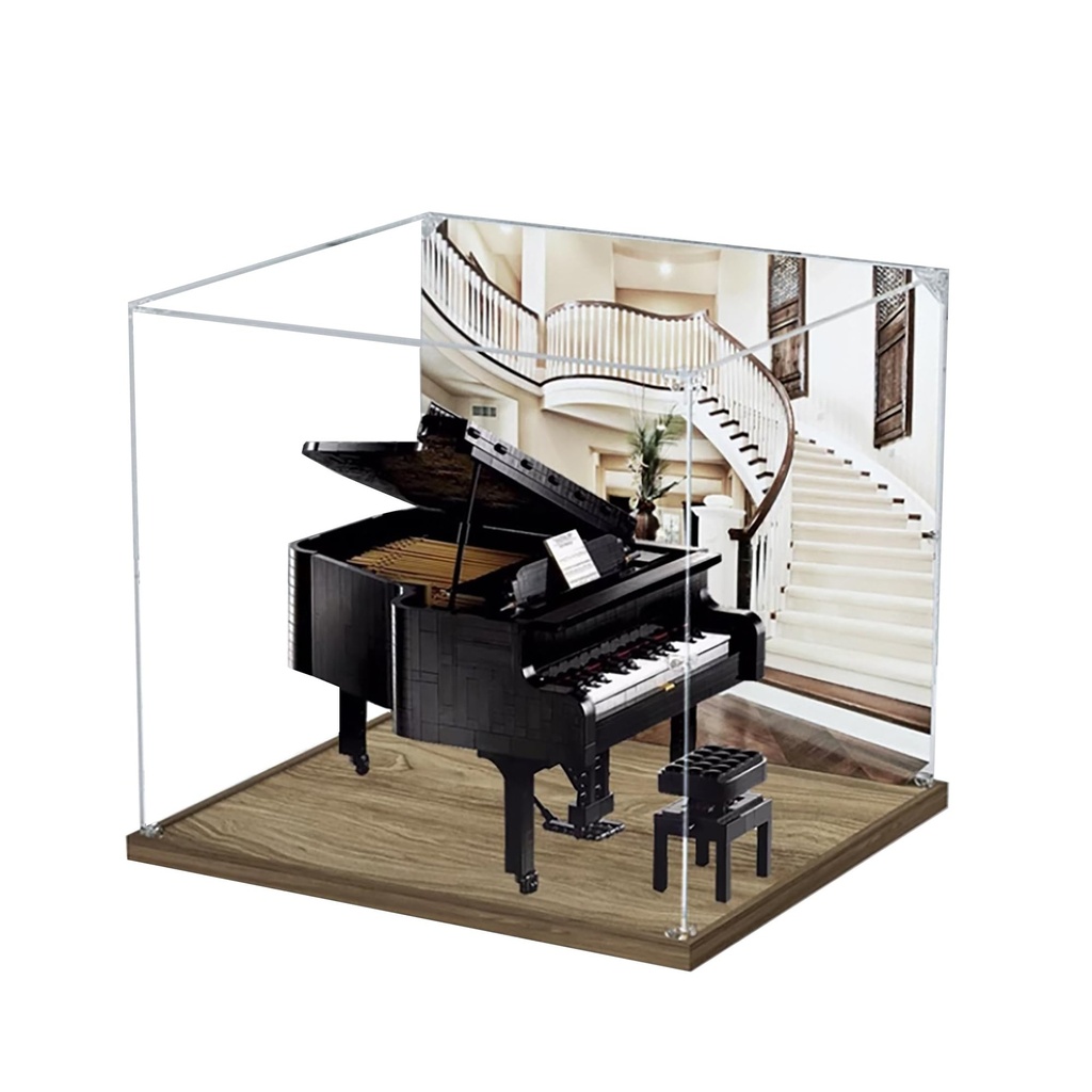 Acrylic Display Case for Lego 21323 Piano Model 3mm Dustproof Display Box Display Case Compatible with Lego 21323 Model Not Included Background Build B