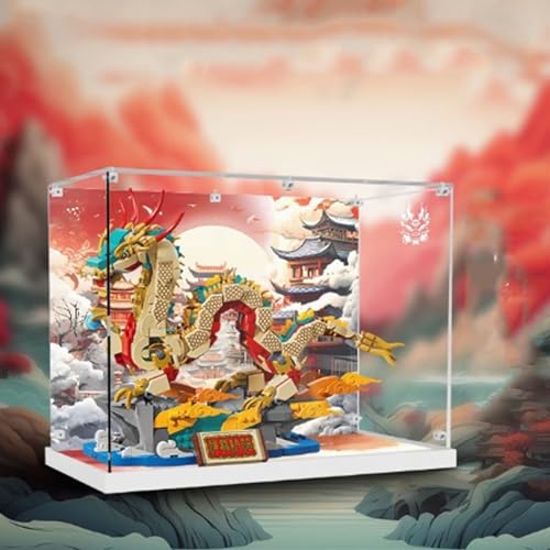 Acrylic Display Case Compatible with Lego 80112 Xianglong Nafu Building Block Model Protective UV Dust Collector Box Collectors Gift Protect and Decorate Your masterpieces Box Only Style 1
