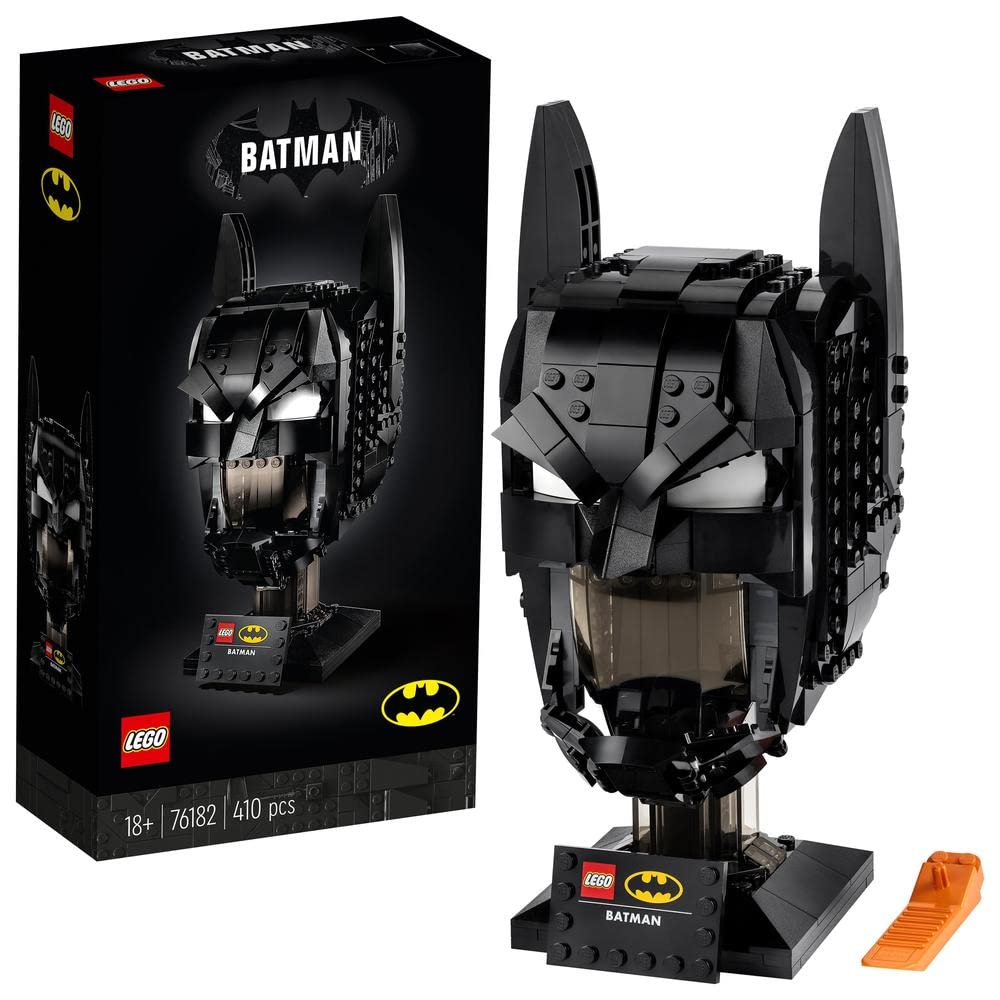 LEGO 76182 DC Batman Cowl Mask Model Kit for Adults to Build Collectible Classic Superhero Helmet Gift Idea for Fans of the Caped Crusader