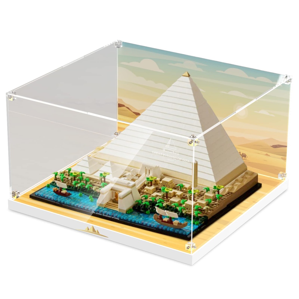 cooldac Acrylic Display Case for Lego 21058 Cheops Pyramid Clear Dustproof Transparent