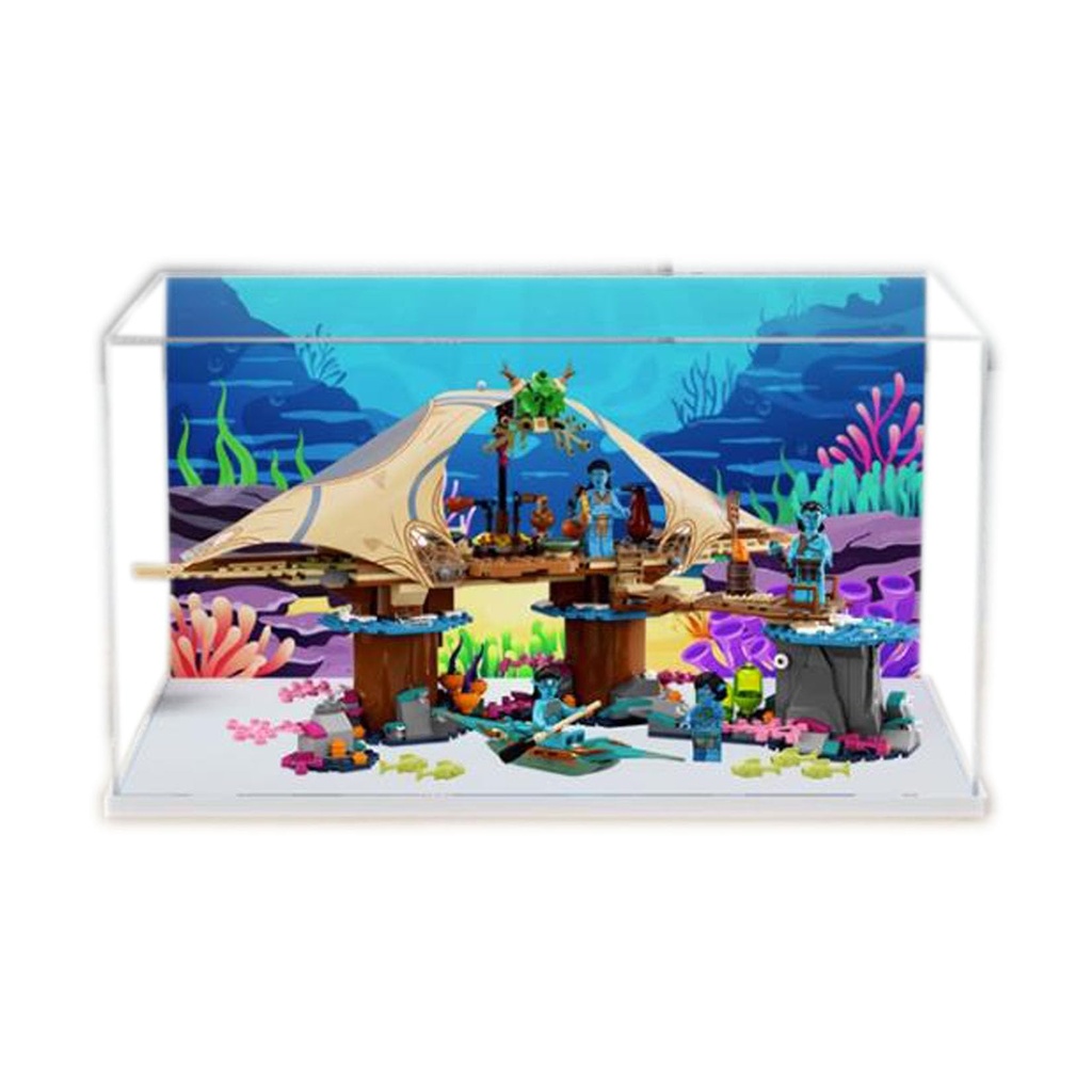 Acrylic Display Case for Lego Avatar The Way of Water Metkayina Reef Home 75578 Model Dustproof AntiUV Storage Box Collectors Background B