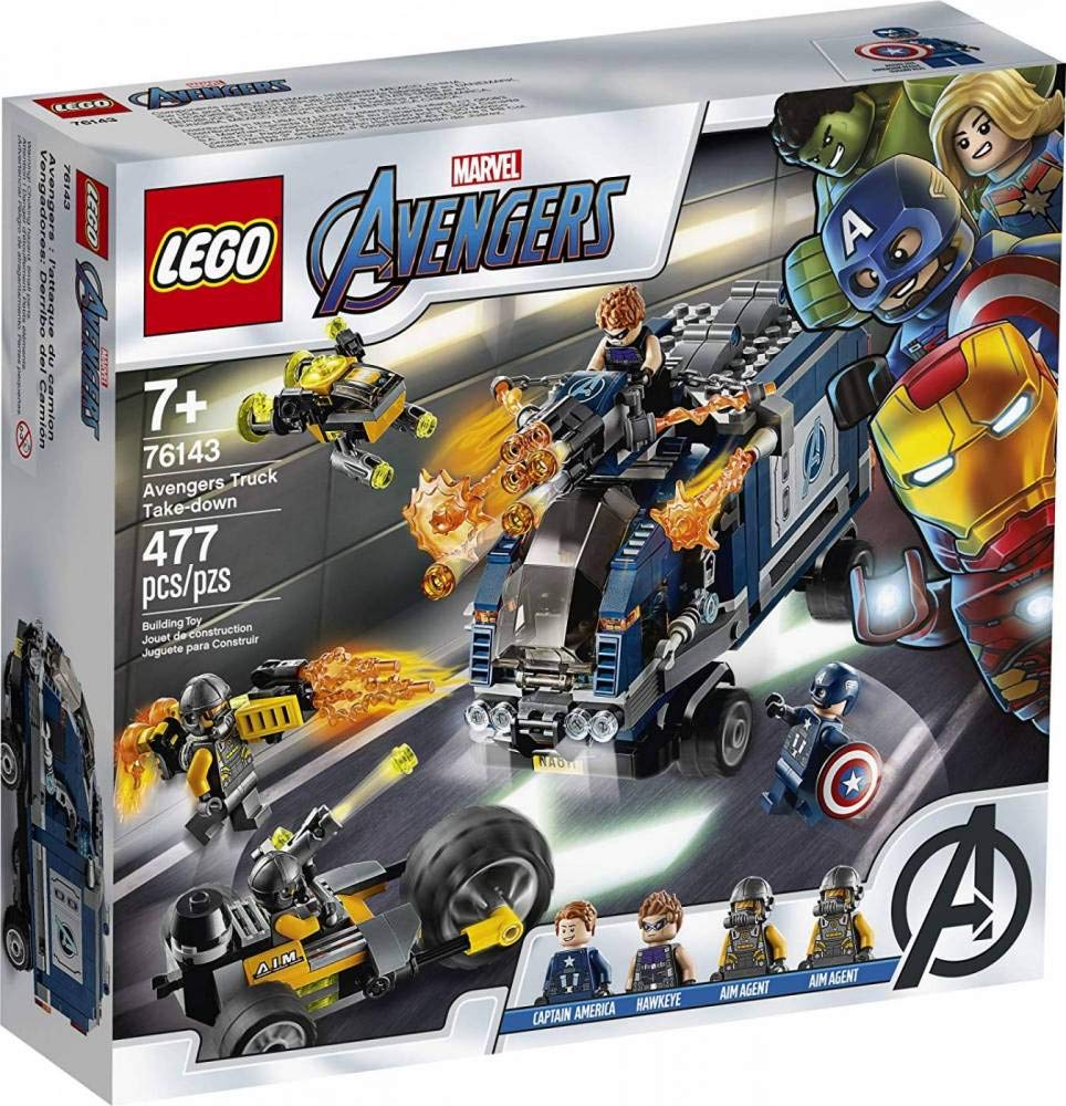 LEGO Marvel Avengers Truck TakeDown 76143 Captain America and Hawkeye Superhero Action Cool Minifigures and Vehicles 2020 477 Pieces