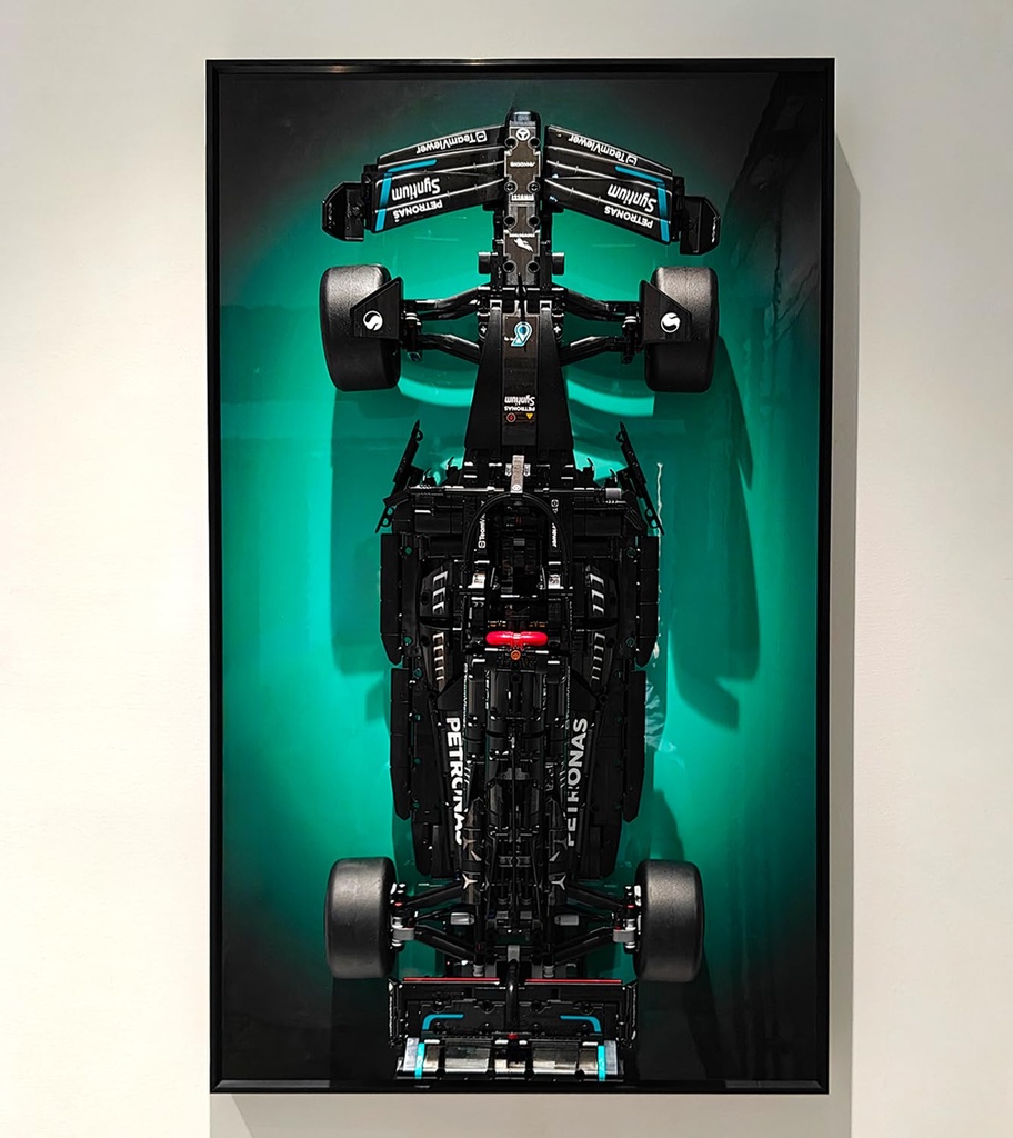 icuanuty Display Wallboard for Lego Technic MercedesAMG F1 W14 E Performance 42171 Race Car Compatible with Lego Mercedes F1 Gift Ideas for Lego Car Wall Mount Enthusiast Only Wallboard 75x45 cm
