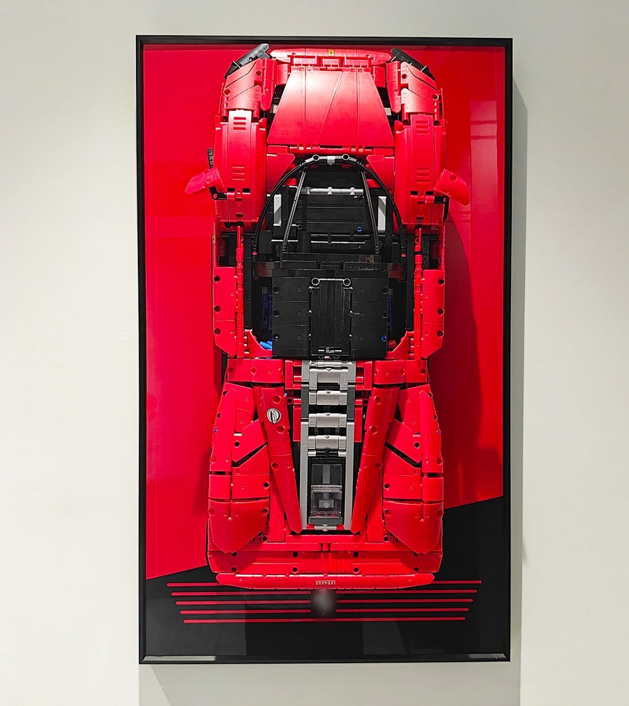 icuanuty Display Wallboard for Lego Technic Ferrari Daytona SP3 42143 for Race Car 18 Scale Compatible with Lego Ferrari Cars Gift Ideas for Lego Car Wall Mount Just Display Wallboard