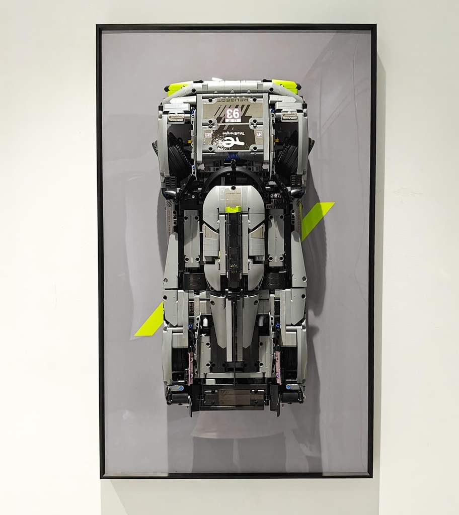 icuanuty Display Wallboard for Lego Technic Peugeot 9X8 24H Le Mans Hybrid Hypercar 42156 110 Scale Compatible with Lego Technic CarsGift Ideas for Lego Car Wall Mount Enthusiasts Only Wallboard