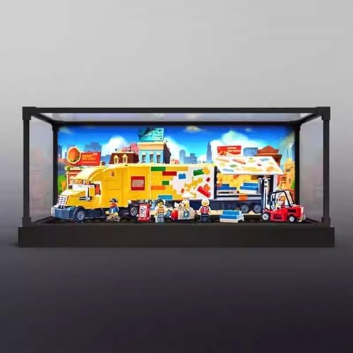 BoHeart Suitable for Lego 60440 Yellow Transport Vehicle Acrylic Transparent Display Box Model Sturdy and dustproof Storage Display Box Display Box only Model not Included Black Base