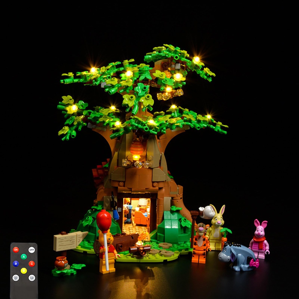 LED Illuminated for Winnie the Pooh Kit for LEGO 21326 Model Light Up Creative Accessories Decorative Lamps Gift Lamps Only Model Not Included BRemote Control