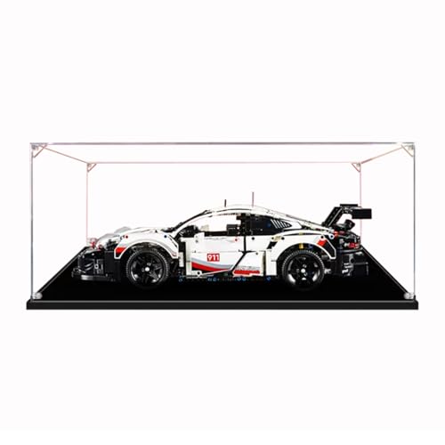 Figures Display Box for LEGO 42096 Porscche 911 RSR Acrylic Dustproof Transparent Custom Display Case No Model snap fastener3mm