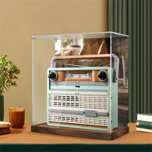 BoHeart Acrylic display case for Lego 10334 Retro Radio customizedtransparent Dustproof display box can be collected Size25x15x30 cm Model Not Included