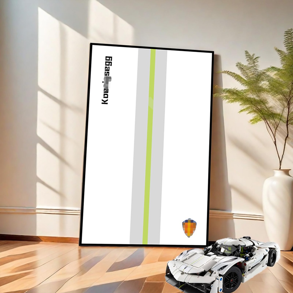 Display Wallboard for Lego Technic 42184 Koenigsegg Jesko Absolut White Hypercar or AdultsGift ldeas for Lego Car Wall Mount EnthusiastsCompatible with Lego Wall MountOnly Wallboard