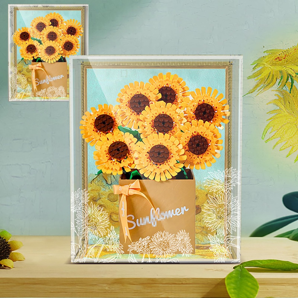Acrylic Display Box for Lego 40524 Sunflower Transparent Dustproof Display Box Compatible with Lego 40524 Construction kit Model not Included