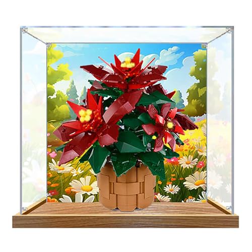 BoHeart Acrylic display case for Lego 10370 Poinsettia customizedtransparent Dustproof display box can be collectedsize327x22x27cm Model Not Included