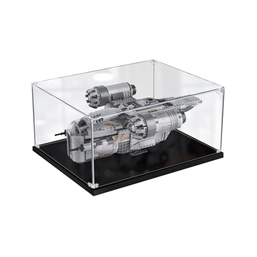 BoHeart Acrylic Display Case for Lego 75292 The Razor Crest Building Block Model Dustproof Display Box Size453520 cm Model Not Included 2mm