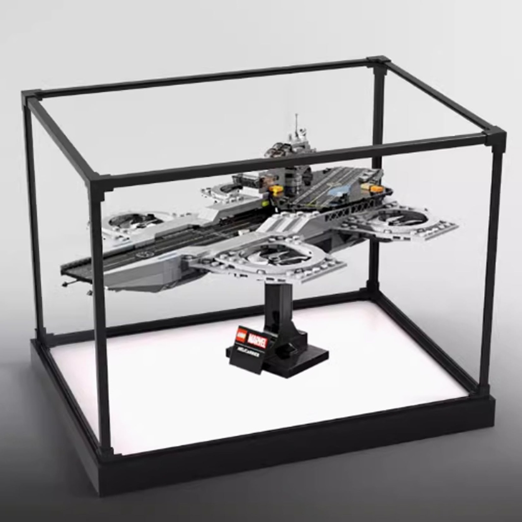 Acrylic Display Box for Lego 76295 Sky Mothership Transparent Dustproof Display Box Compatible with Lego 76295 Construction kit Model not Included White Base