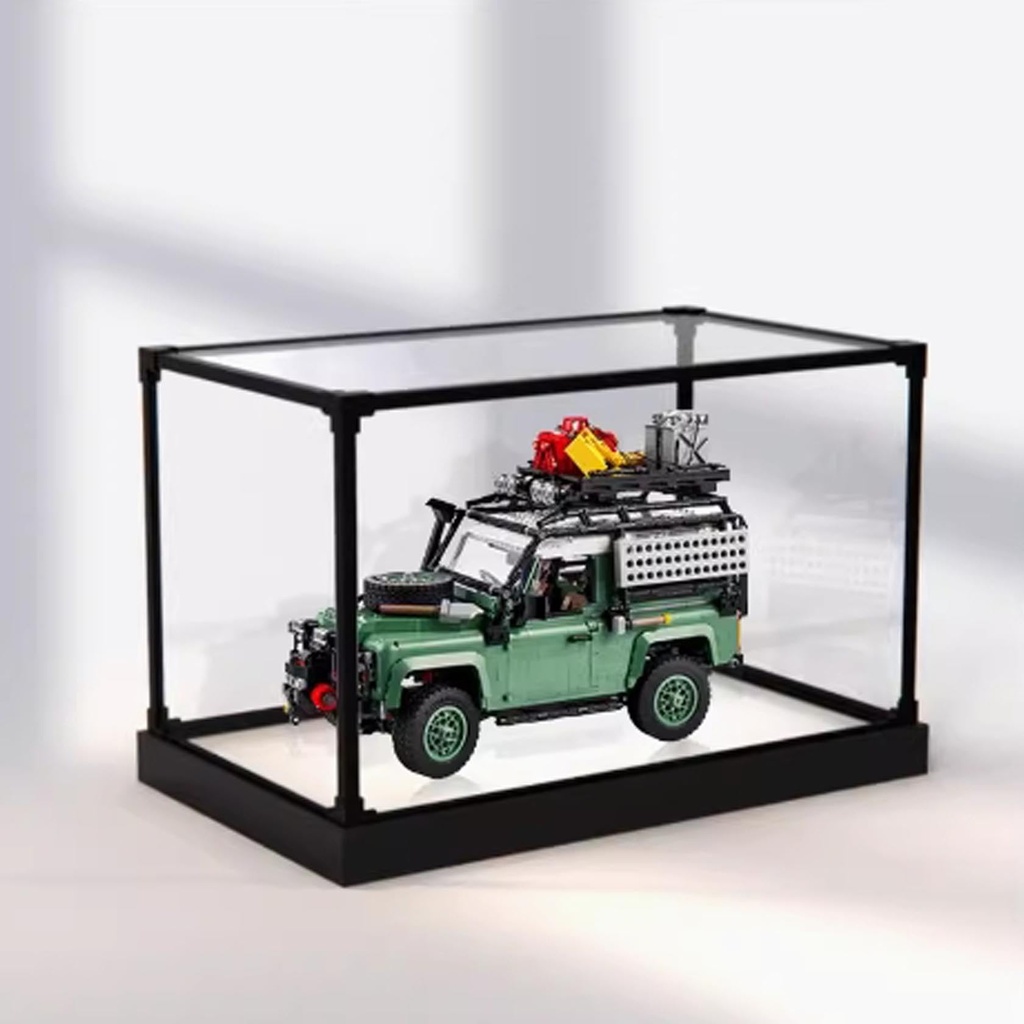 Transparent Acrylic display box for Lego 10317 offroad vehicle model Dustproof Storage Display Box Model Not Included White base