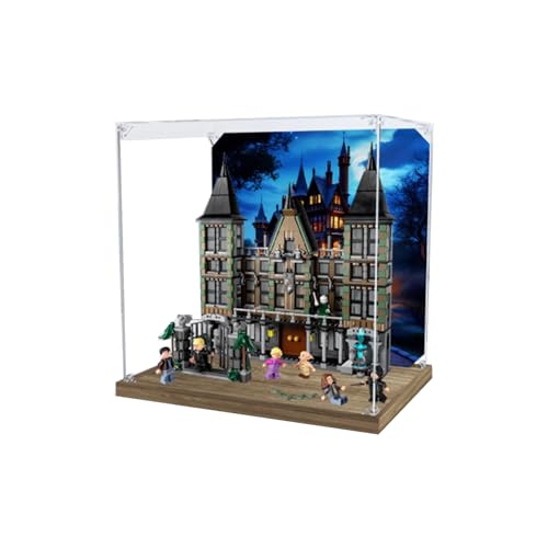 Transparent Acrylic Display Case for Lego 76453 Manor House Model Clear BoxStorage BoxDisplay BoxCompatible with 76453 Model Display Box only Wooden Base