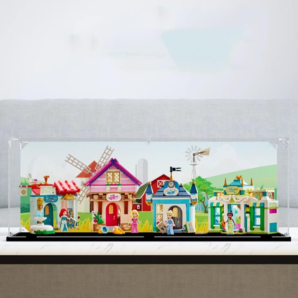 Acrylic Display Box Compatible with Lego 43246 Grand Bazaar Kit Dustproof Clear Box Collectible Decorative Display Box Gift Display Box Only Black Base 3mm