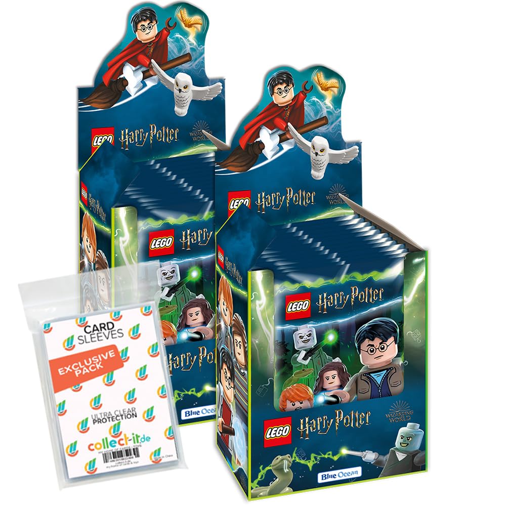 Bundle with Lego Harry Potter Series 2 Collectable Stickers 2 Displays 72 Bags Exclusive Collectit Cases