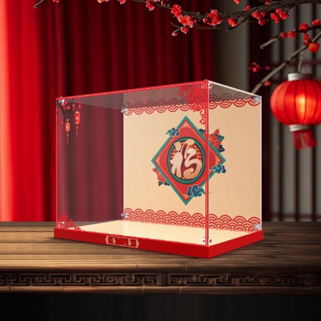 Transparent Acrylic Display Case for Lego 80117 Five Fortunes to Welcome Spring Model Clear BoxStorage BoxDisplay BoxCompatible with 80117 Model Display Box only Patchwork157 98 12