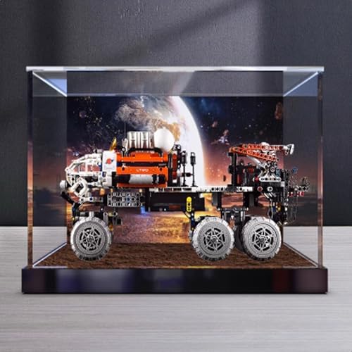 Transparent Acrylic Display Casefor Lego 42180 Mars Manned Exploration Rover Model Clear BoxStorage BoxDisplay BoxCompatible with 42180 Model Display Box only High Stand Back Spray