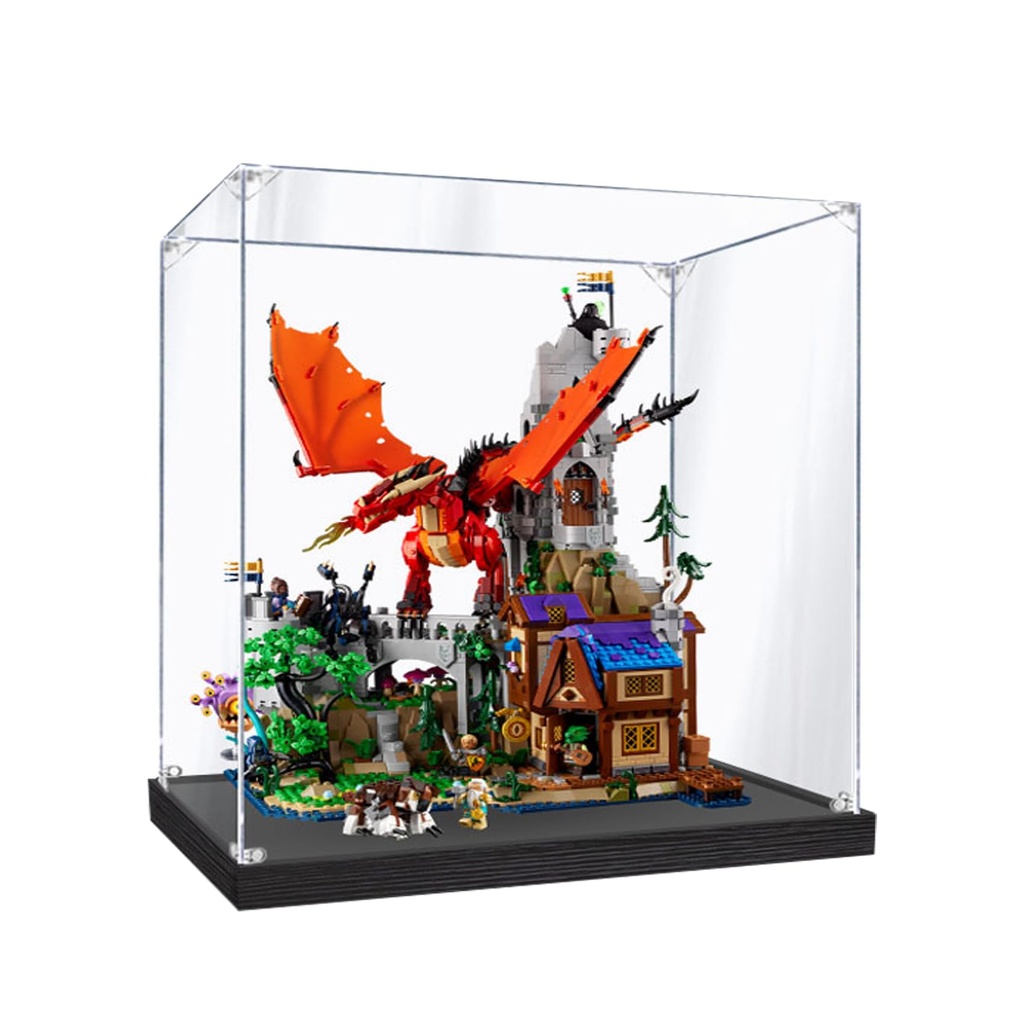 Acrylic Display Case for Lego 21348 Ideas Dungeons Dragons Red Dragons Tale Building Set ShowcaseStorage Collectibles Gifts Transparent 3mm