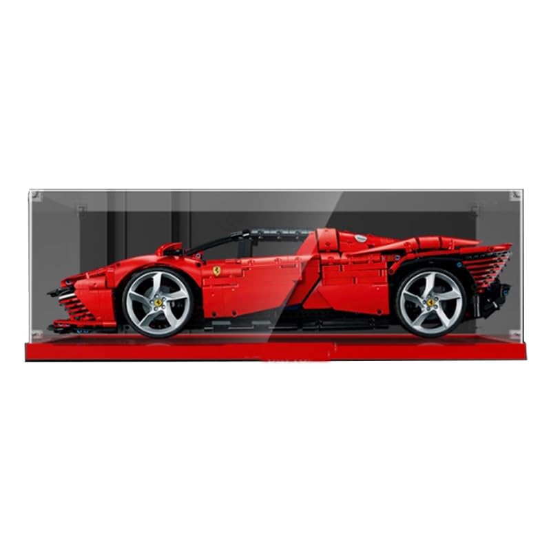 HCAEIOFJ Clear Acrylic Display Case for Lego Technic 42125 Applicable for Ferrari 488 GTE AF Corse 51 Super Sports CarDesigned Display Box GiftDisplay Case Only High Bottom