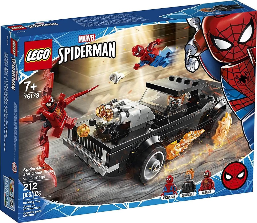 LEGO Marvel SpiderMan SpiderMan and Ghost Rider vs Carnage 76173 Collectible Building Toy for Kids 2021 212 Pieces