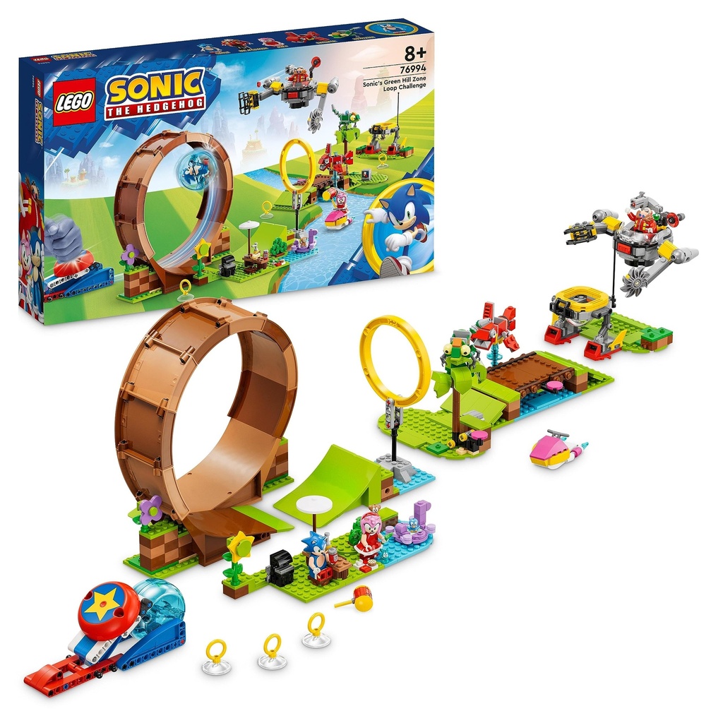 LEGO Sonic the Hedgehog Sonics Green Hill Zone Loop Challenge Buildable Game Toys for Kids Boys Girls with 9 Characters including Dr Eggman and Amy Figures 76994