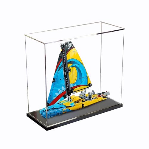 Figures Display Box for LEGO 42074 Racing Yaacht Acrylic Dustproof Transparent Custom Display Case No Model black3mm