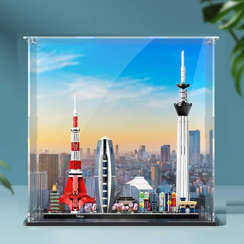 BoHeart No glue Acrylic Display Case for Lego 21051 Dustproof Box Storage Box Transparent Box Display Box Compatible with Lego 21051Only Case No Model Background type