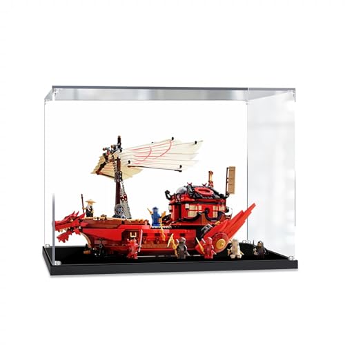 Figures Display Box for LEGO 71705 Boat Acrylic Dustproof Transparent Display Case No Model snap fastener 2mm