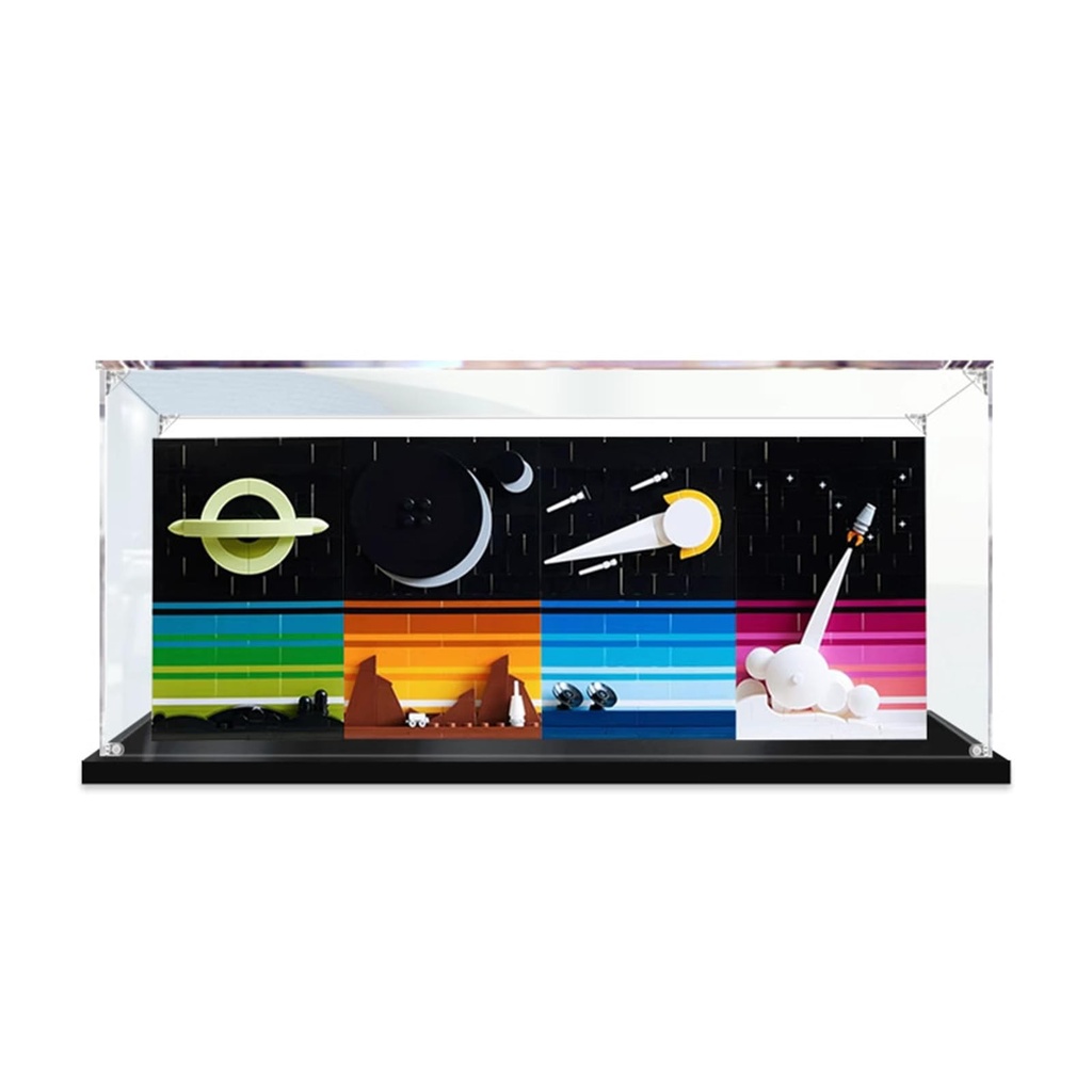 Transparent Acrylic Display Box for LEGO 21340 Space Age Story Model Dustproof Storage Case Size 40 x 10 x 15 cm Box Only Model Not Included A2mm