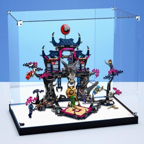 Acrylic Display Box Compatible with Lego 71813 Mask of The Bad Wolf Books Kit Collectible Gift Display Box Organizer Box Only Black Base