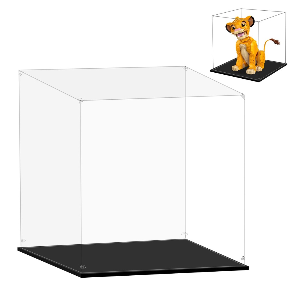 LILIKAKA Acrylic Display Case for Lego 43247 Young Simba The Lion King 1377x1338x1377inches 35x34x35cm Protect Your Collectibles from Dust with a Clear Showcase