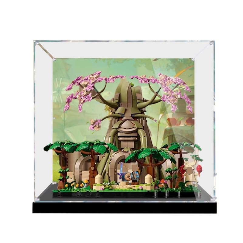 HCAEIOFJ Clear Acrylic Display Case for Lego Ideas 77092 Applicable for Deku Tree Designed Display Box GiftDisplay Case Only Black BottomBackground2