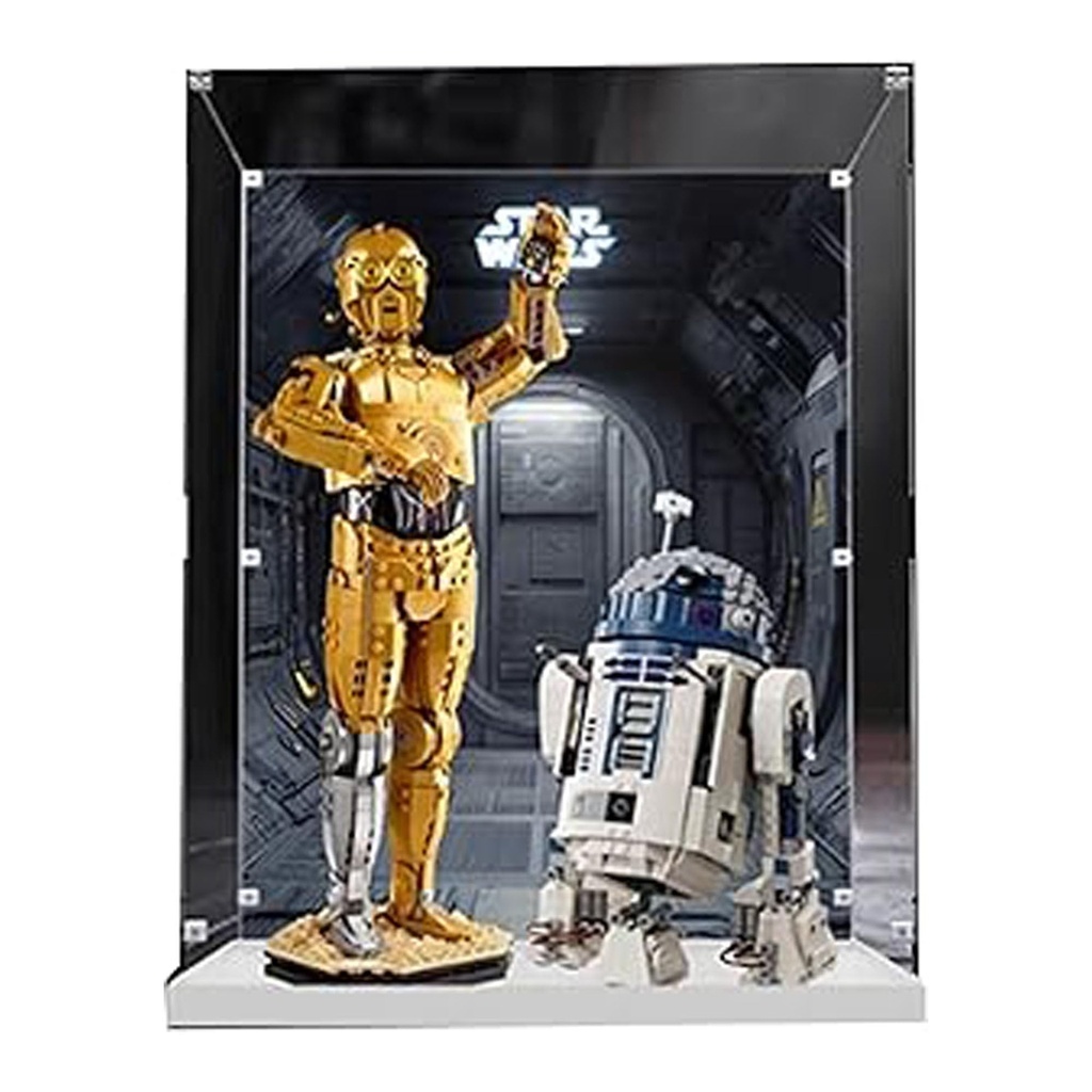 Acrylic Display Box Compatible with Lego 7539875379 Star Wars C3POR2D2 Storage Transparent Box Used to Protect The ModelDisplay case only Style B