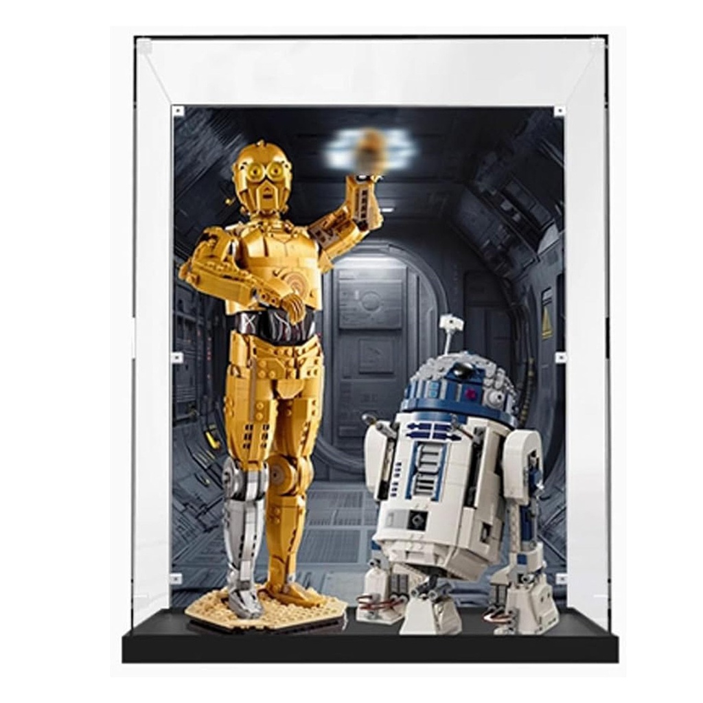 Acrylic Display Box Compatible with Lego 7539875379 Star Wars C3POR2D2 Storage Transparent Box Used to Protect The ModelDisplay case only Style A