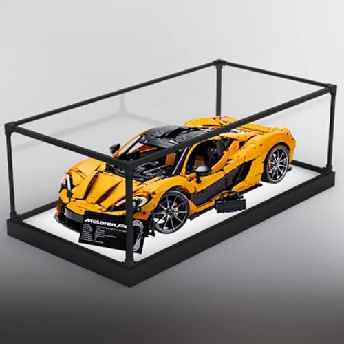 Acrylic Display Box Compatible with Lego 42172 Racing Model Kit Collectible Gift Display Box Organizer Box Only Black Base