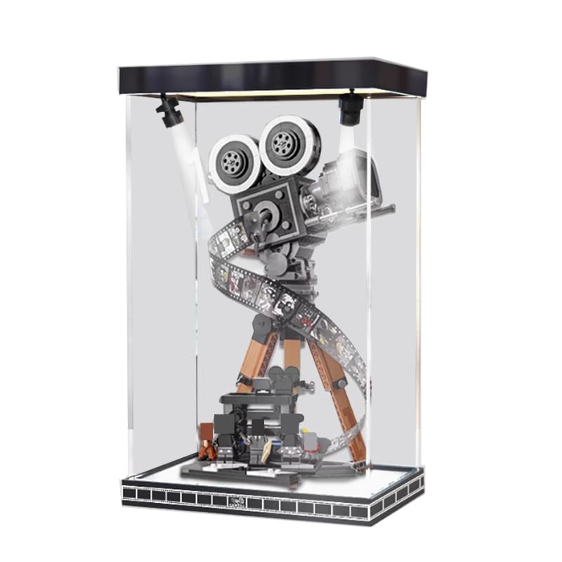HCAEIOFJ Clear Acrylic Display Case for Lego Disne 43230 Applicable for Walt Disney Tribute Camera Display Box GiftDisplay Case Only High BottomTop Light