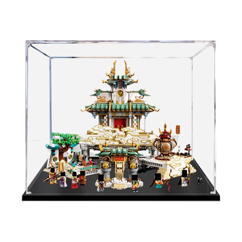 HCAEIOFJ Clear Acrylic Display Case for Lego 80039 Applicable for Havoc in Heaven Designed Display Box GiftDisplay Case Only Black Bottom