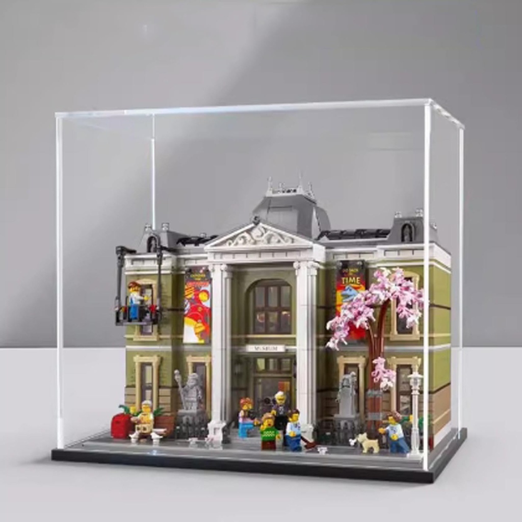 Acrylic Display Case For Lego 10326 Museums Model Dustproof Transparent Acrylic Display Case Storage Box Model Not Included Black base