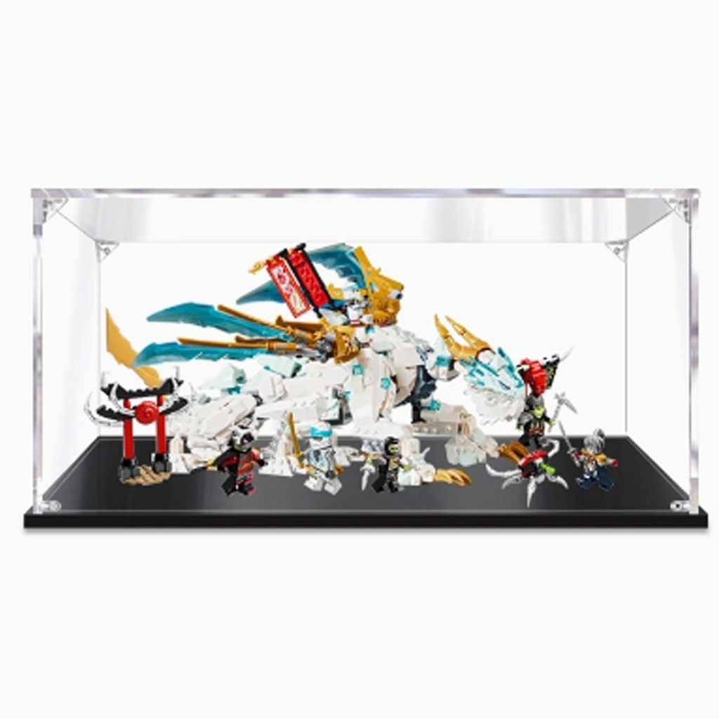 Acrylic Display Case for Lego 71786 Cold Ice Divine DragonTransparent Dustproof Display Box Compatible with Lego 71786 Kit Model not Included 3mm