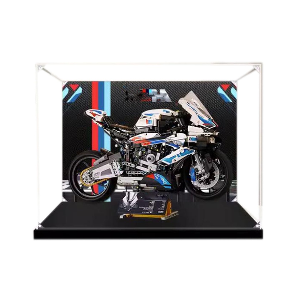 Acrylic Display Case for Lego Technic Car M 1000 RR 42130 Model Dustproof AntiUV Storage Box Ideal for Collectors Background A